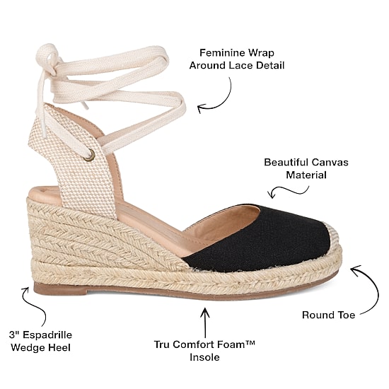 Journee Collection Womens Monte Lace-up Round Toe Espadrille Wedge
