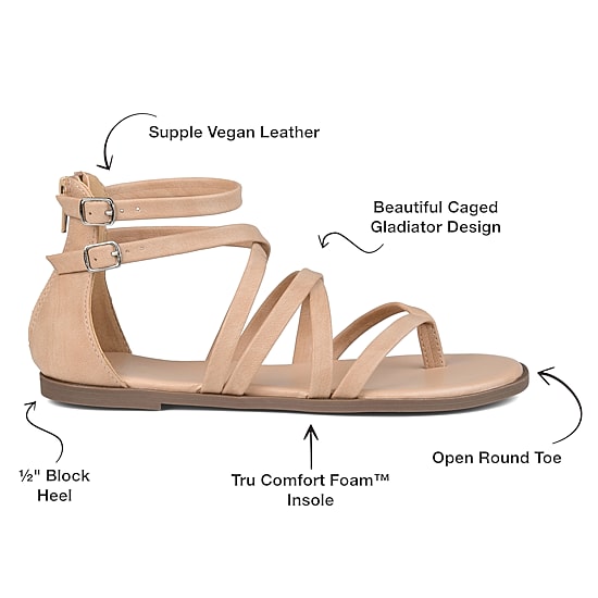 Journee Collection Womens Zailie Criss Cross Strap Flat Sandals