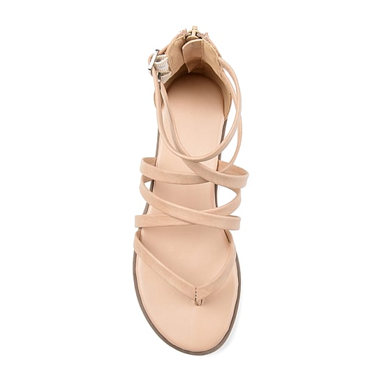 Journee Collection Womens Zailie Criss Cross Strap Flat Sandals