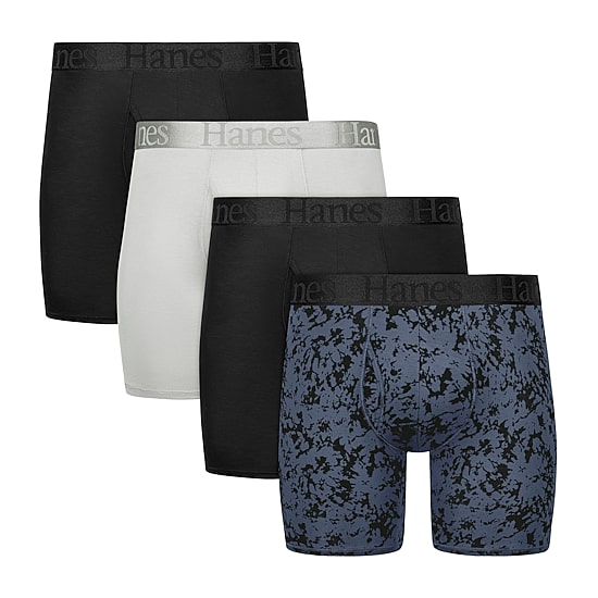 Hanes Supersoft Bonus Pack Mens 4 Pack Boxer Briefs Uo2bd4