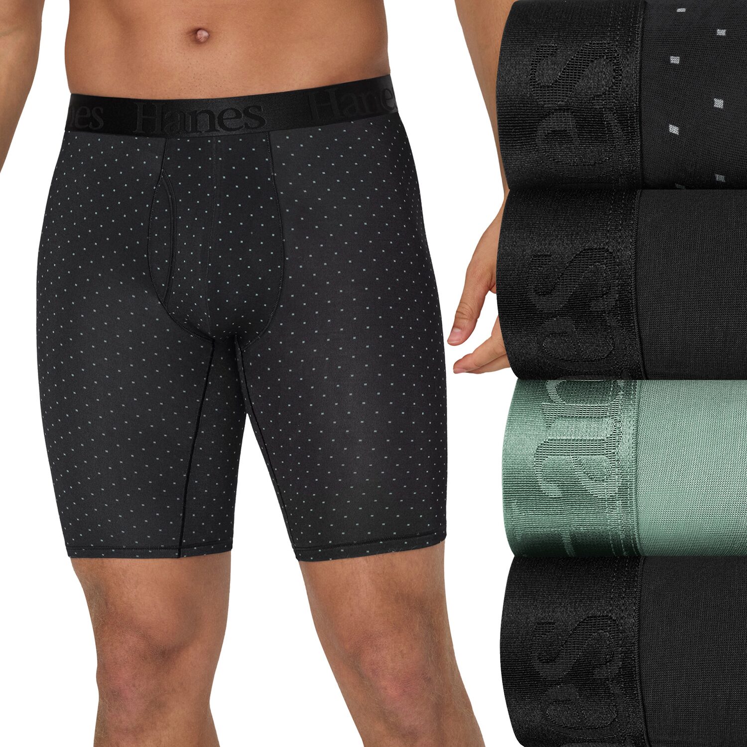 Hanes Supersoft Bonus Pack Mens 4 Long Leg Boxer Briefs Uo2lp4