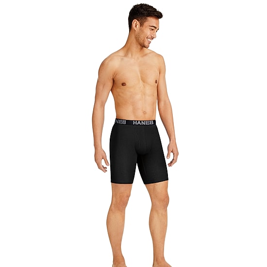 Hanes Ultimate Comfort Flex Fit Total Support Pouch Bonus Pack Mens 5 Pack Long Leg Boxer Briefs Ufsl51