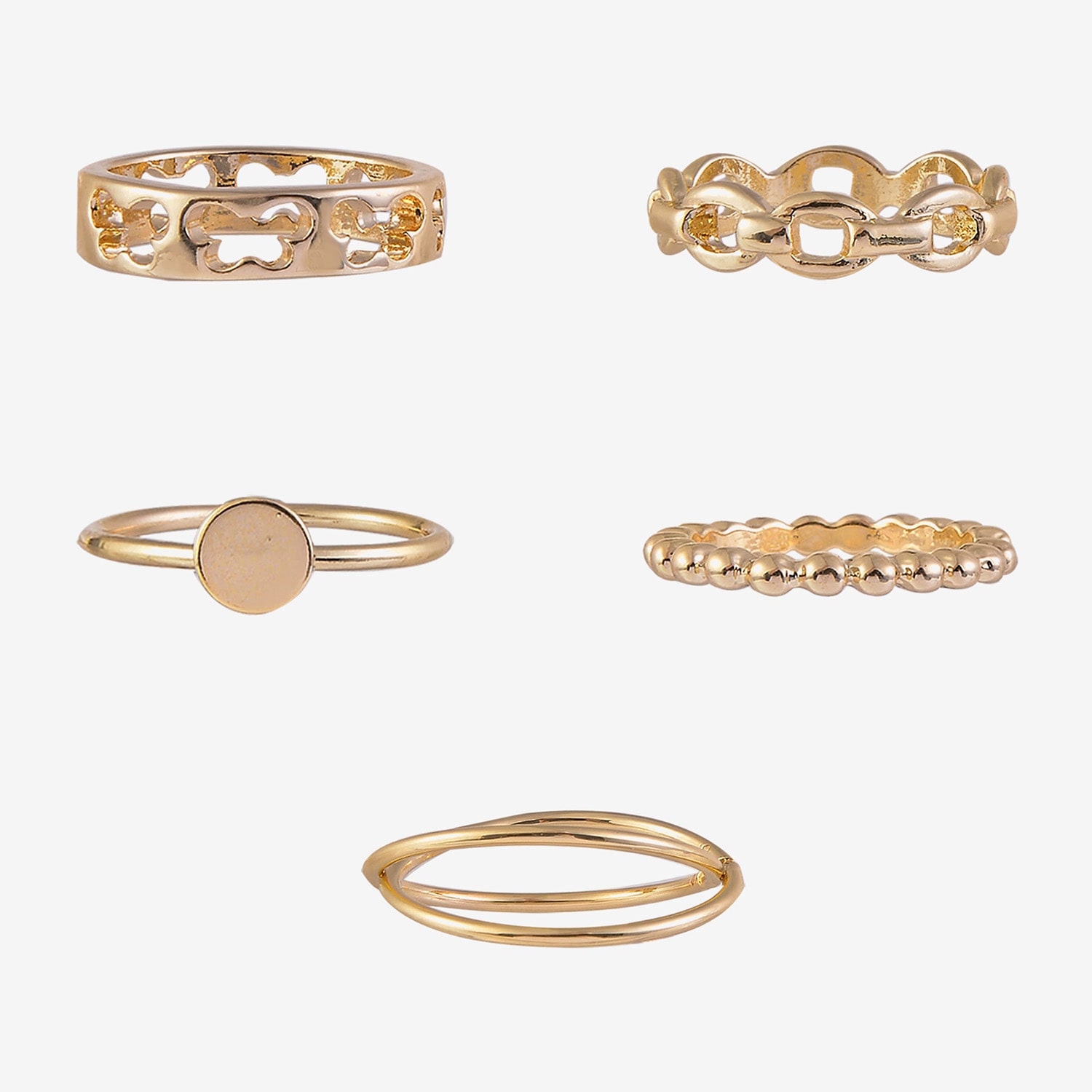 Arizona Gold Tone Womens Butterfly Delicate Ring Set