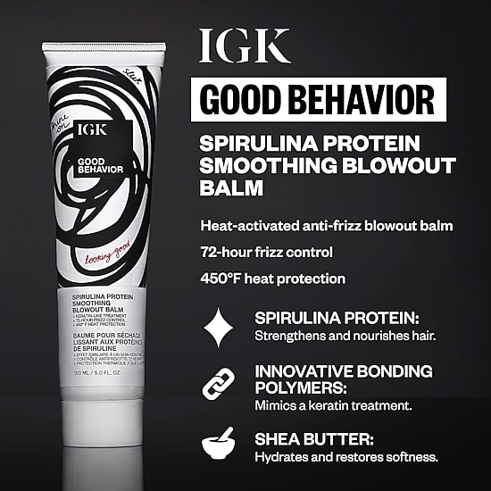 IGK Good Behavior Spirulina Smooth Blowout Styling Product 5 oz.