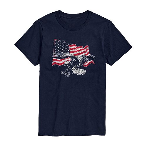 Mens Crew Neck Short Sleeve Classic Fit Big and Tall Graphic T-Shirt, Large Tall, Blue