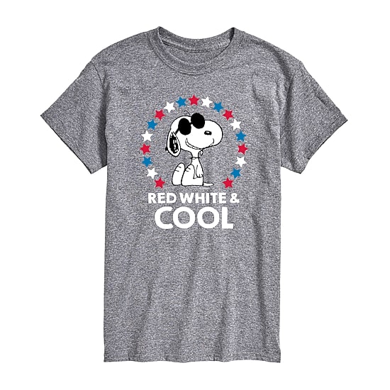 Mens Crew Neck Short Sleeve Classic Fit Peanuts Snoopy Big and Tall Graphic T-Shirt