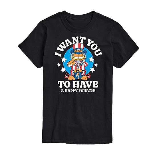 Mens Crew Neck Short Sleeve Classic Fit Garfield Big and Tall Graphic T-Shirt