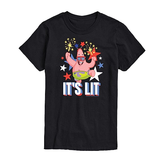 Mens Crew Neck Short Sleeve Classic Fit Spongebob Big and Tall Graphic T-Shirt