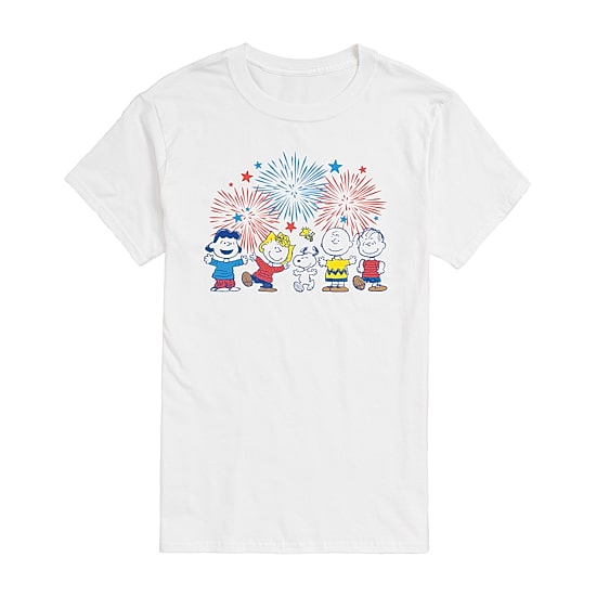 Mens Crew Neck Short Sleeve Classic Fit Peanuts Snoopy Big and Tall Graphic T-Shirt