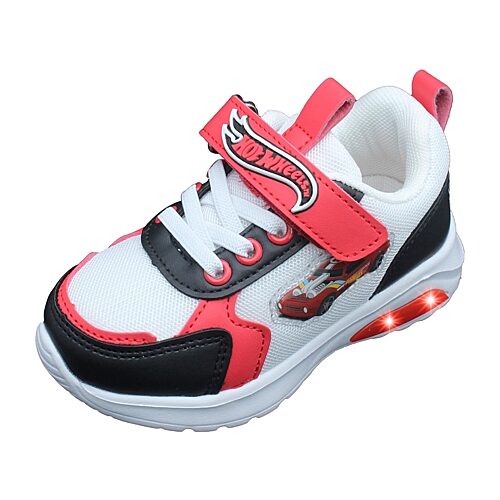 Hot Wheels Boys Light-Up Sneakers, 7 Medium, Black