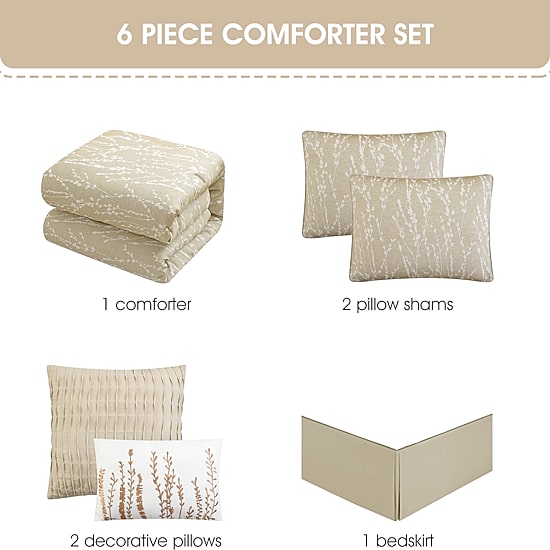 Stratford Park Lileas 6-pc. Floral Lightweight Comforter Set