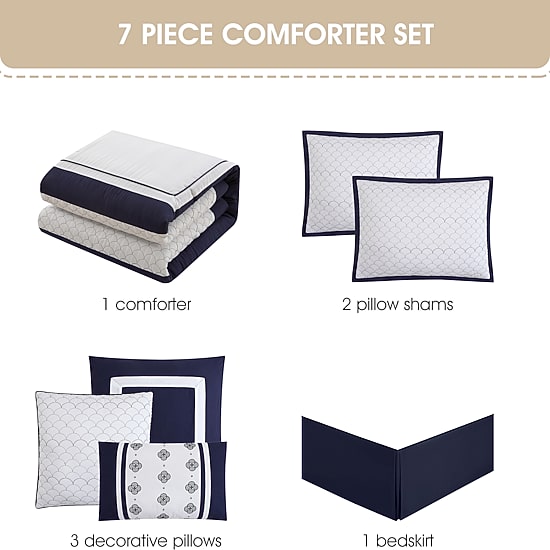 Stratford Park Aileen 7-pc. Geometric Lightweight Comforter Set