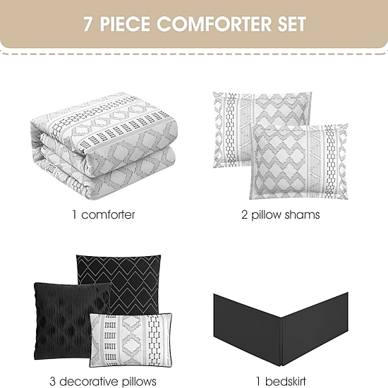 Stratford Park Leana 7-pc. Geometric Lightweight Comforter Set