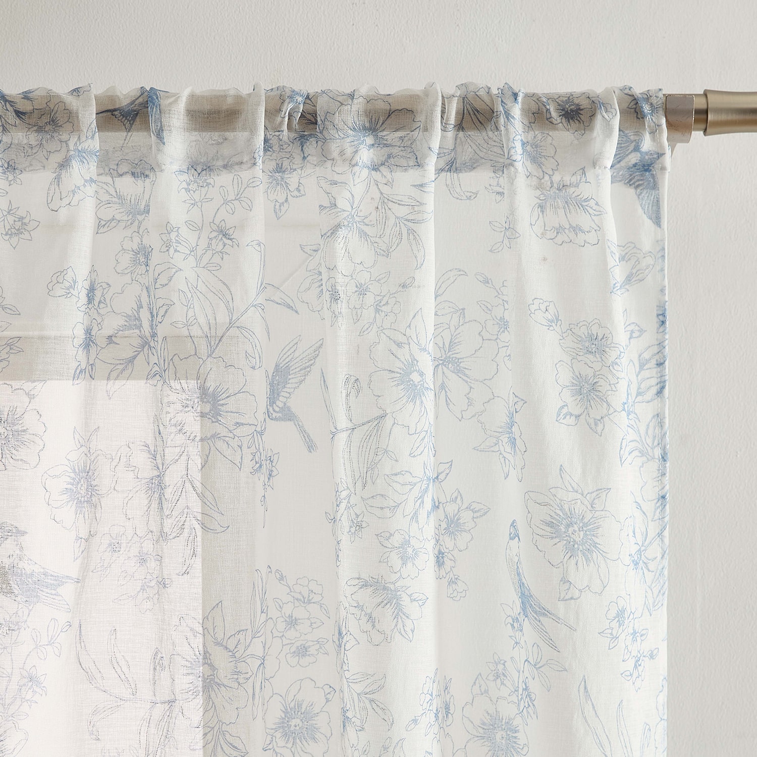 Laura Ashley Barnette Rod Pocket Sheer Set of 4 Curtain Panel
