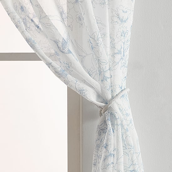 Laura Ashley Barnette Rod Pocket Sheer Set of 4 Curtain Panel
