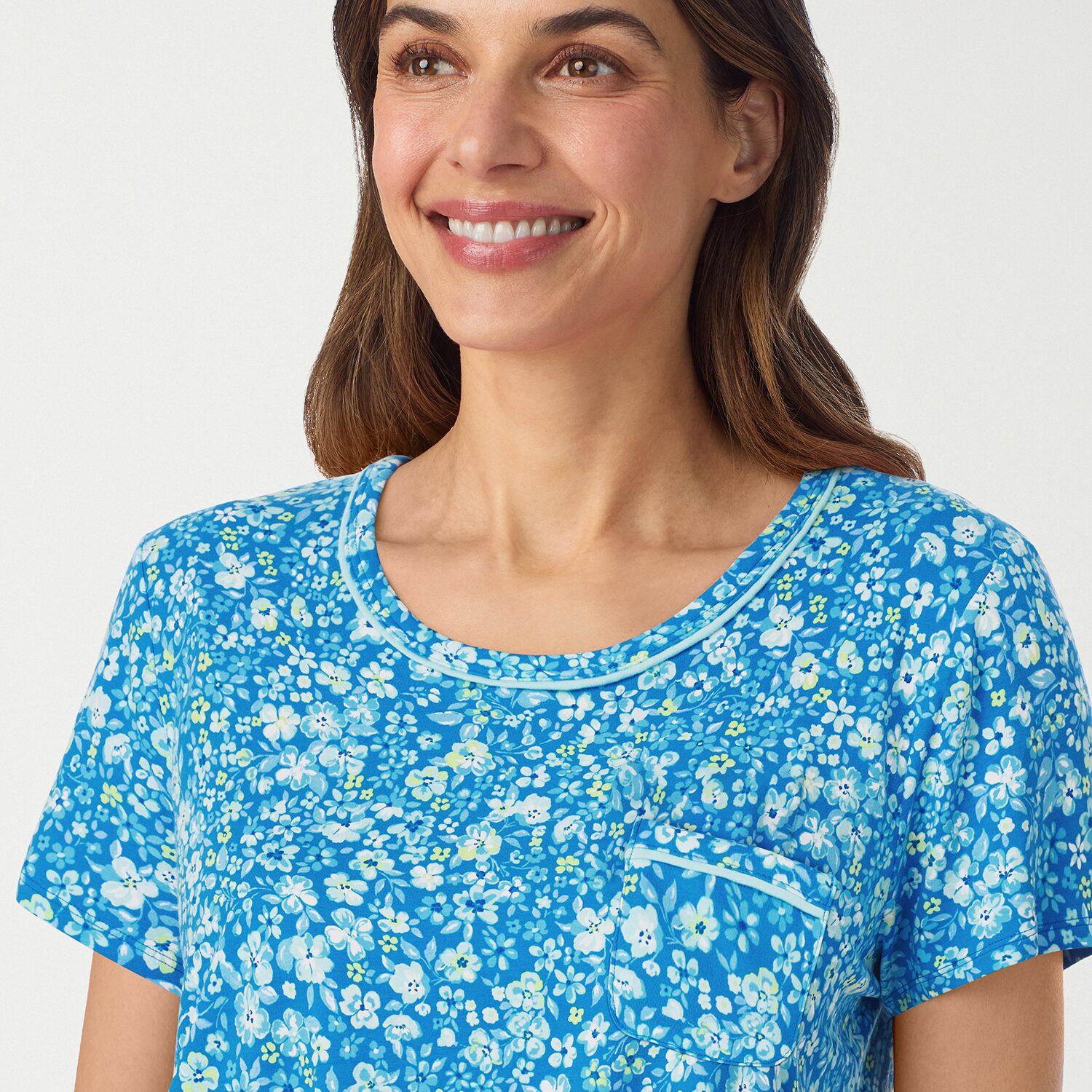 Cuddl Duds Womens Short Sleeve 2-pc. Pajama Set