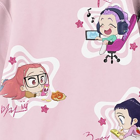Little & Big Kid Girls Round Neck Fleece Long Sleeve KPOP Demon Hunters Sweatshirt