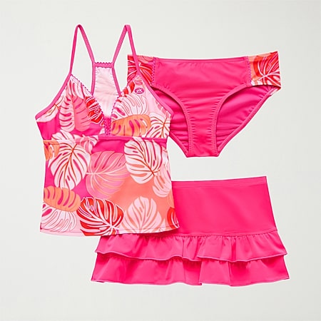 MIDTOWN Save the World Lose the Girl セット ZeroXposur Little & Big Kid Girls Leaf 3-pc. Tankini Set, Color