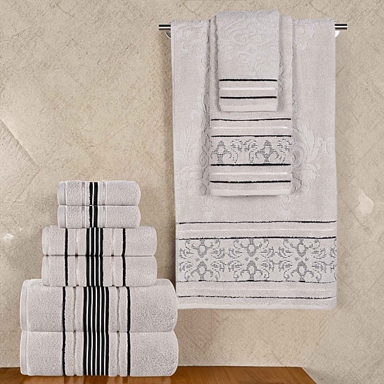 SUPERIOR® Sadie Zero Twist Jacquard Solid Cotton 9-pc. Quick Dry Bath Towel Set