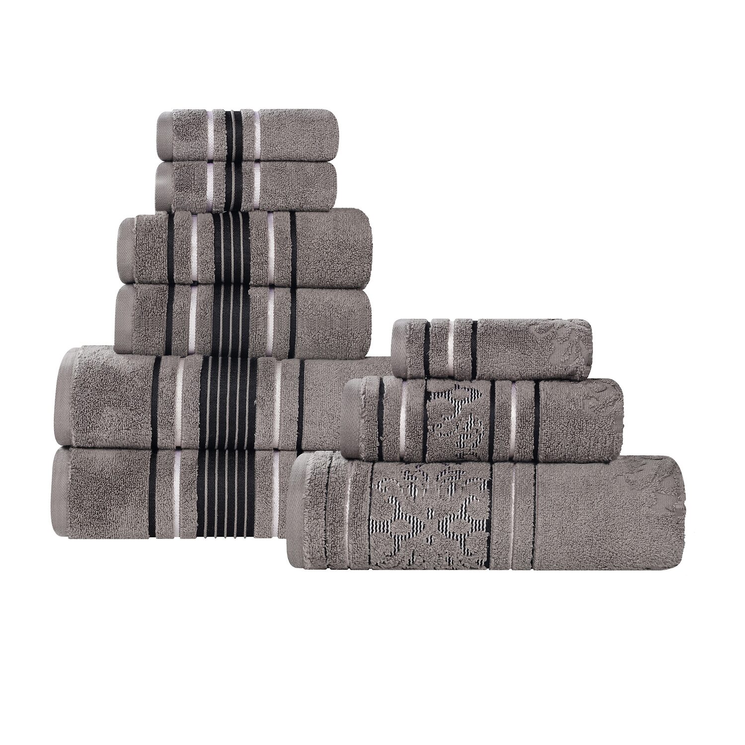 SUPERIOR® Sadie Zero Twist Jacquard Solid Cotton -pc. Quick Dry Bath Towel Set