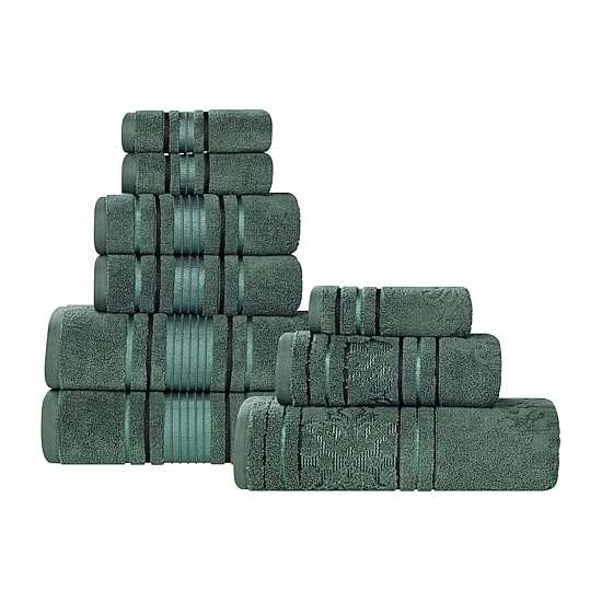 SUPERIOR® Sadie Zero Twist Jacquard Solid Cotton 9-pc. Quick Dry Bath Towel Set