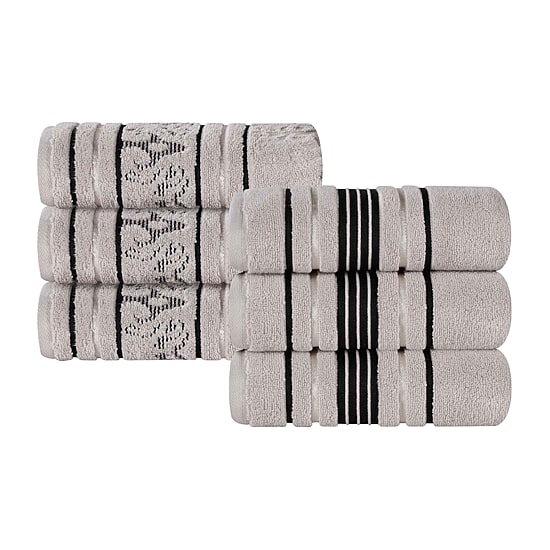 SUPERIOR® Sadie Zero Twist Jacquard Solid Cotton 6-pc. Hand Towel
