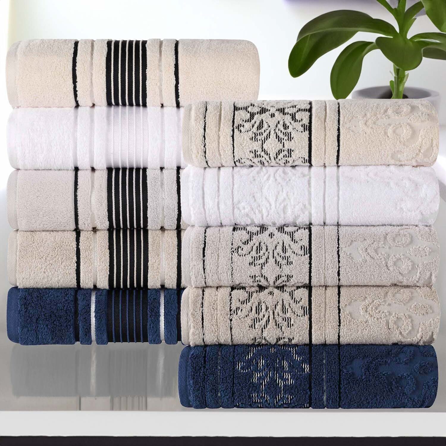 SUPERIOR® Sadie Zero Twist Jacquard Cotton 6-pc. Quick Dry Bath Towel Set