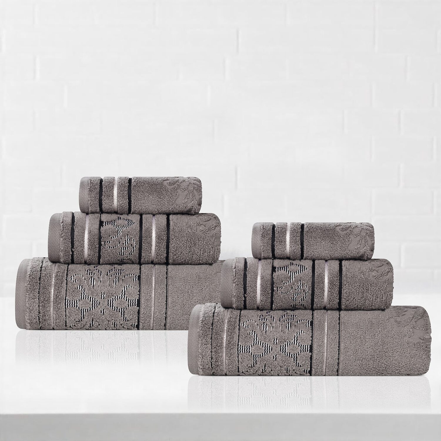 SUPERIOR® Sadie Zero Twist Jacquard Cotton 6-pc. Quick Dry Bath Towel Set