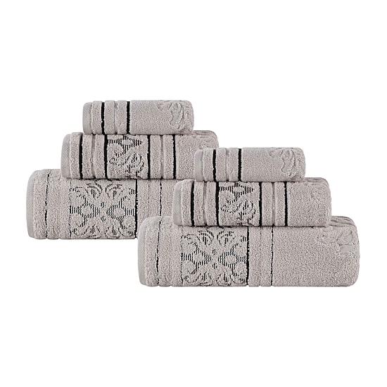 SUPERIOR® Sadie Zero Twist Jacquard Cotton 6-pc. Quick Dry Bath Towel Set