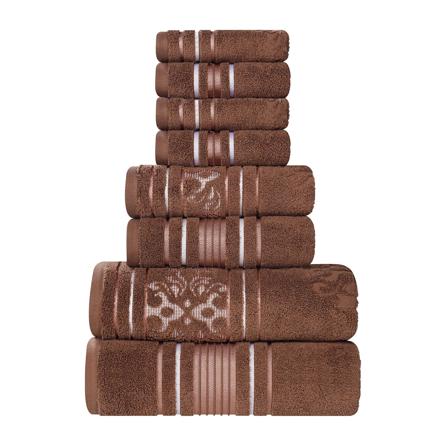 SUPERIOR® Sadie Zero Twist Jacquard Solid Cotton 8-pc. Quick Dry Bath Towel Set