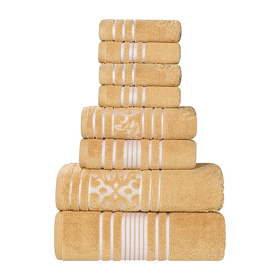 SUPERIOR® Sadie Zero Twist Jacquard Solid Cotton 8-pc. Quick Dry Bath Towel Set