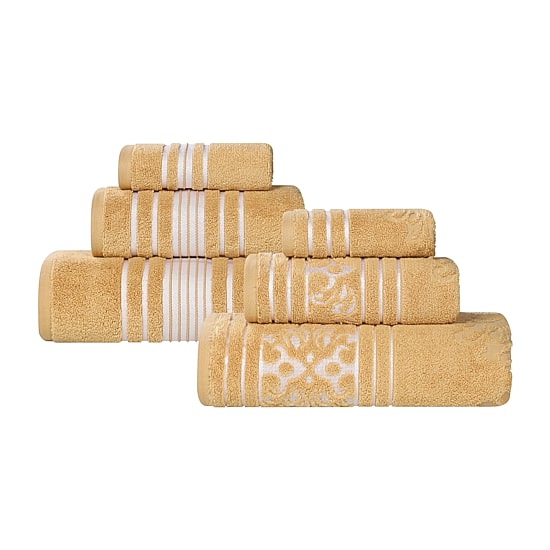 SUPERIOR® Sadie Zero Twist Jacquard Solid Cotton 6-pc. Quick Dry Bath Towel Set