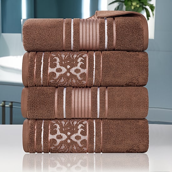SUPERIOR® Sadie Zero Twist Jacquard Solid  Cotton 4-pc. Quick Dry Bath Towel Set