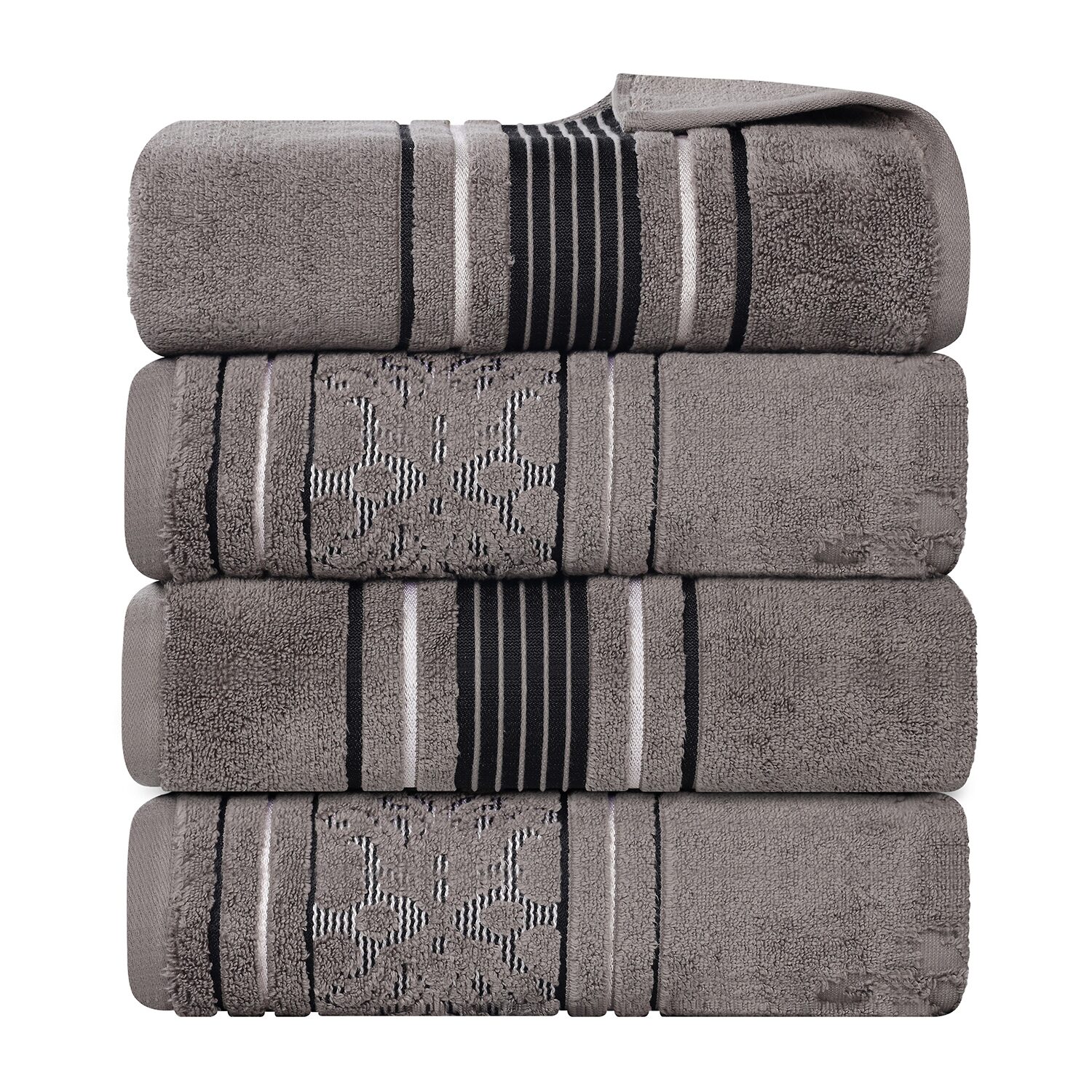 SUPERIOR® Sadie Zero Twist Jacquard Solid  Cotton 4-pc. Quick Dry Bath Towel Set