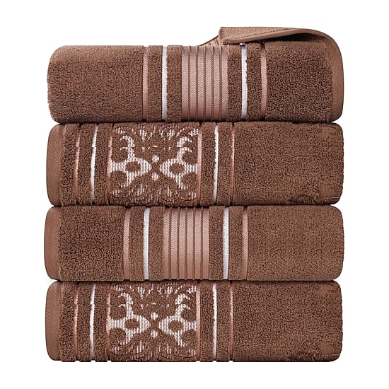 SUPERIOR® Sadie Zero Twist Jacquard Solid  Cotton 4-pc. Quick Dry Bath Towel Set