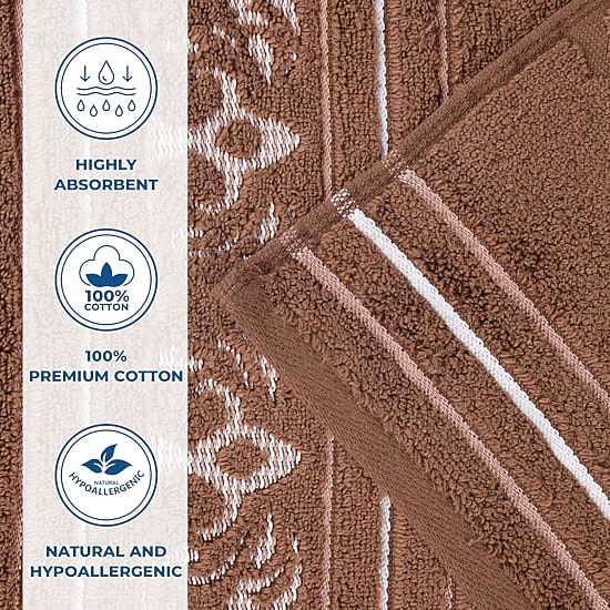 SUPERIOR® Sadie Zero Twist Jacquard Solid  Cotton 4-pc. Quick Dry Bath Towel Set