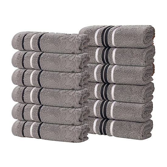 SUPERIOR® Sadie Zero Twist Jacquard Solid Cotton 12-pc. Quick Dry Washcloth