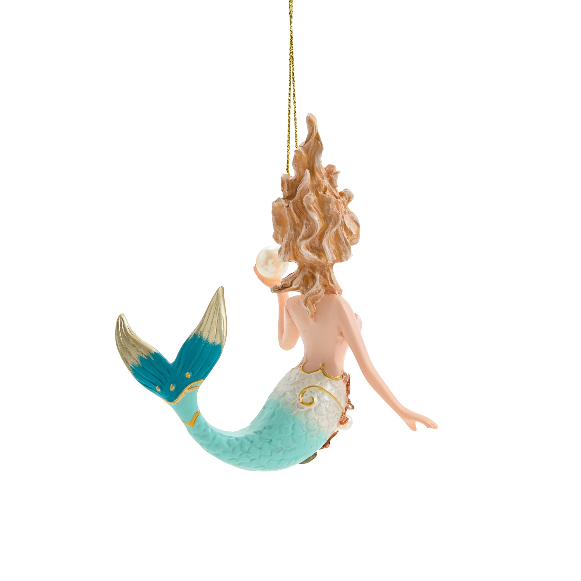 North Pole Trading Co. Polyresin Blue Tail Mermaid Christmas Ornament