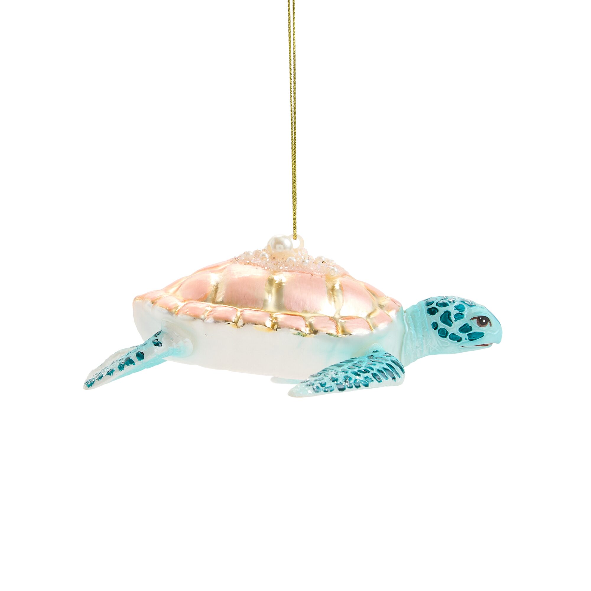 North Pole Trading Co. Glass Seaturtle Christmas Ornament