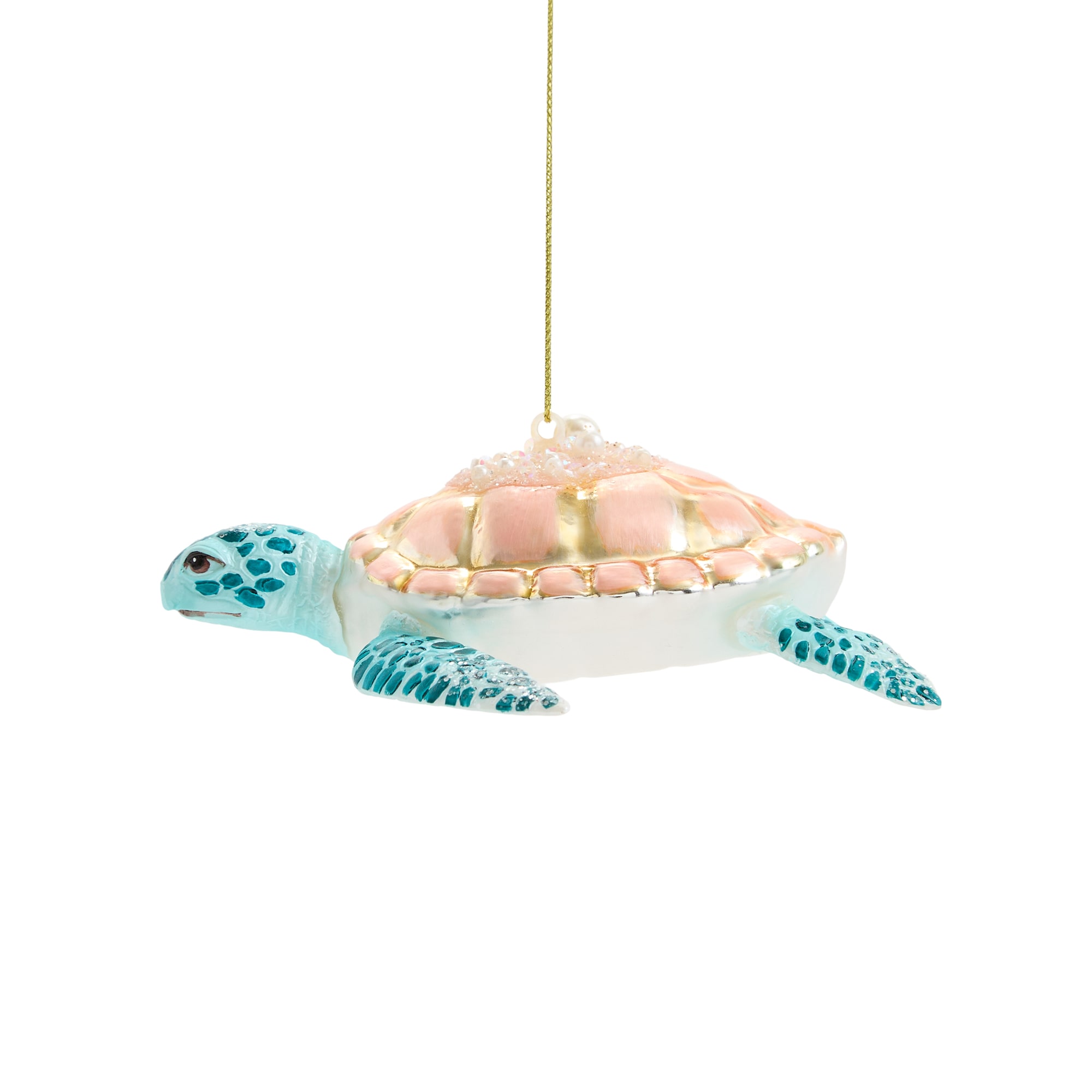 North Pole Trading Co. Glass Seaturtle Christmas Ornament