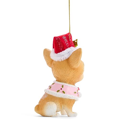 North Pole Trading Co. Polyresin Chihuahua With Santas Hat Christmas Ornament