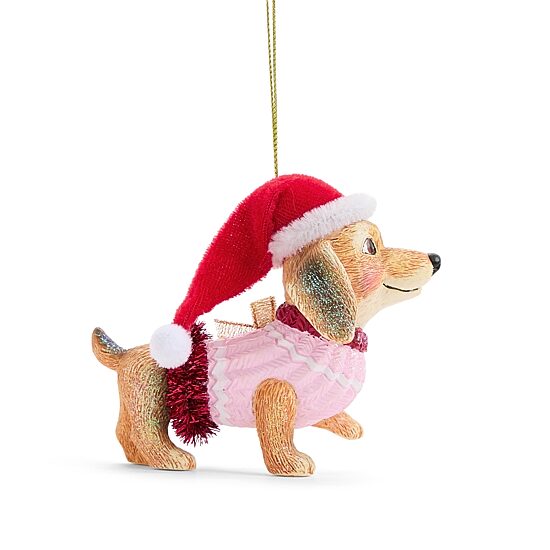 North Pole Trading Co. Polyresin Dachshund Orna Christmas Ornament