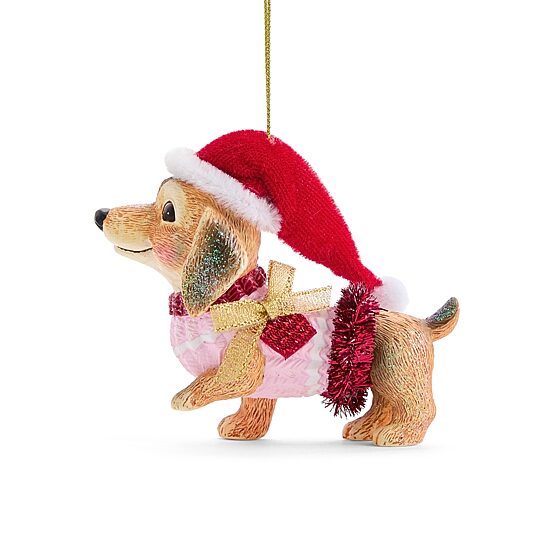 North Pole Trading Co. Polyresin Dachshund Orna Christmas Ornament
