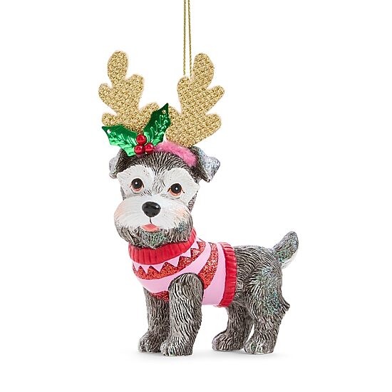North Pole Trading Co. Polyresin Schnauzer Christmas Ornament