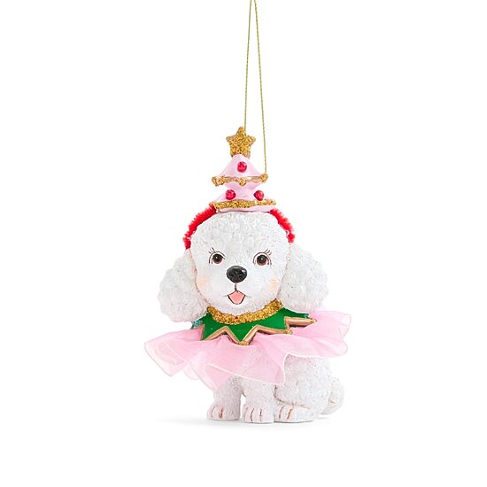 North Pole Trading Co. Poly Poodle With Christmas Tree Christmas Ornament