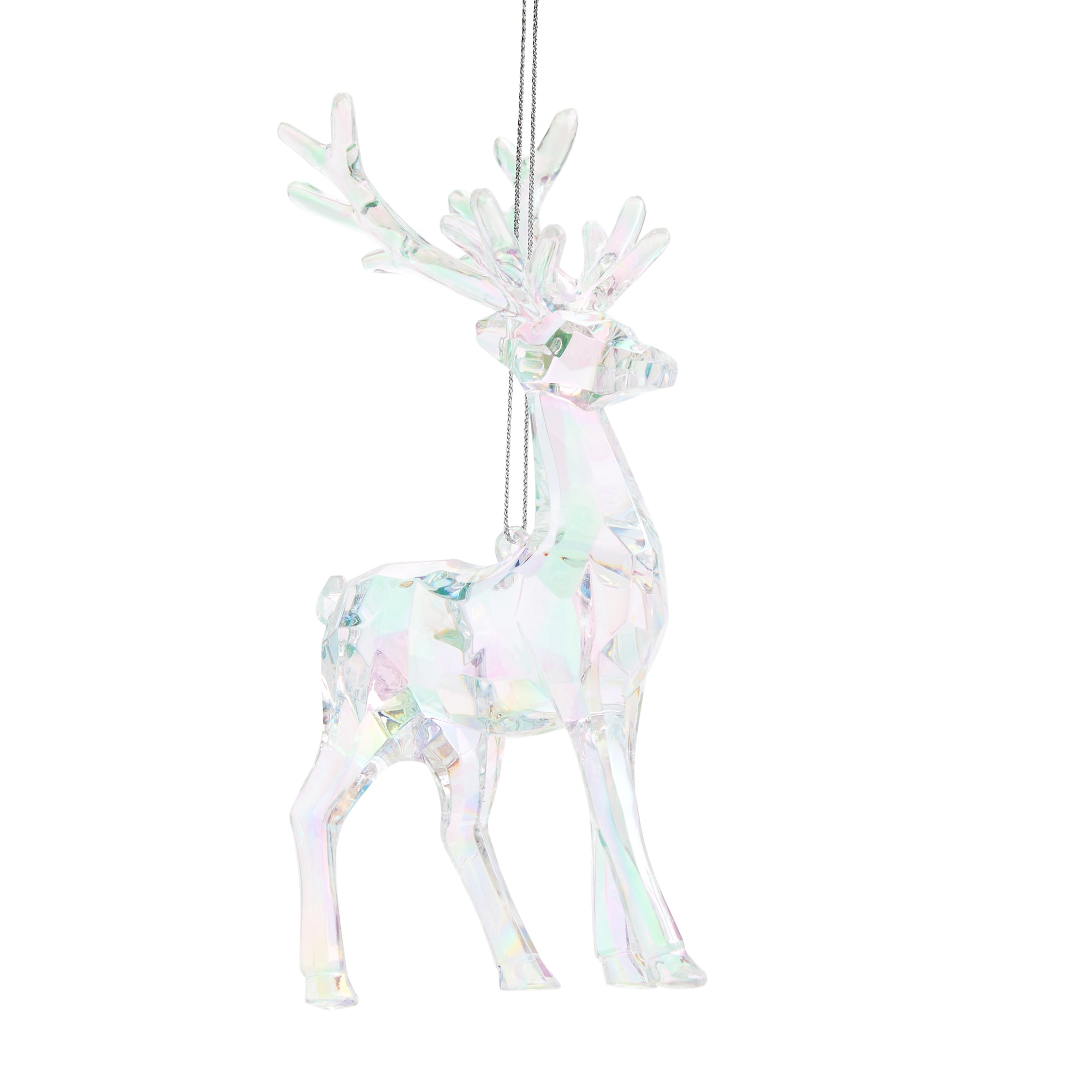 North Pole Trading Co. Iridescent Reindeer Christmas Ornament