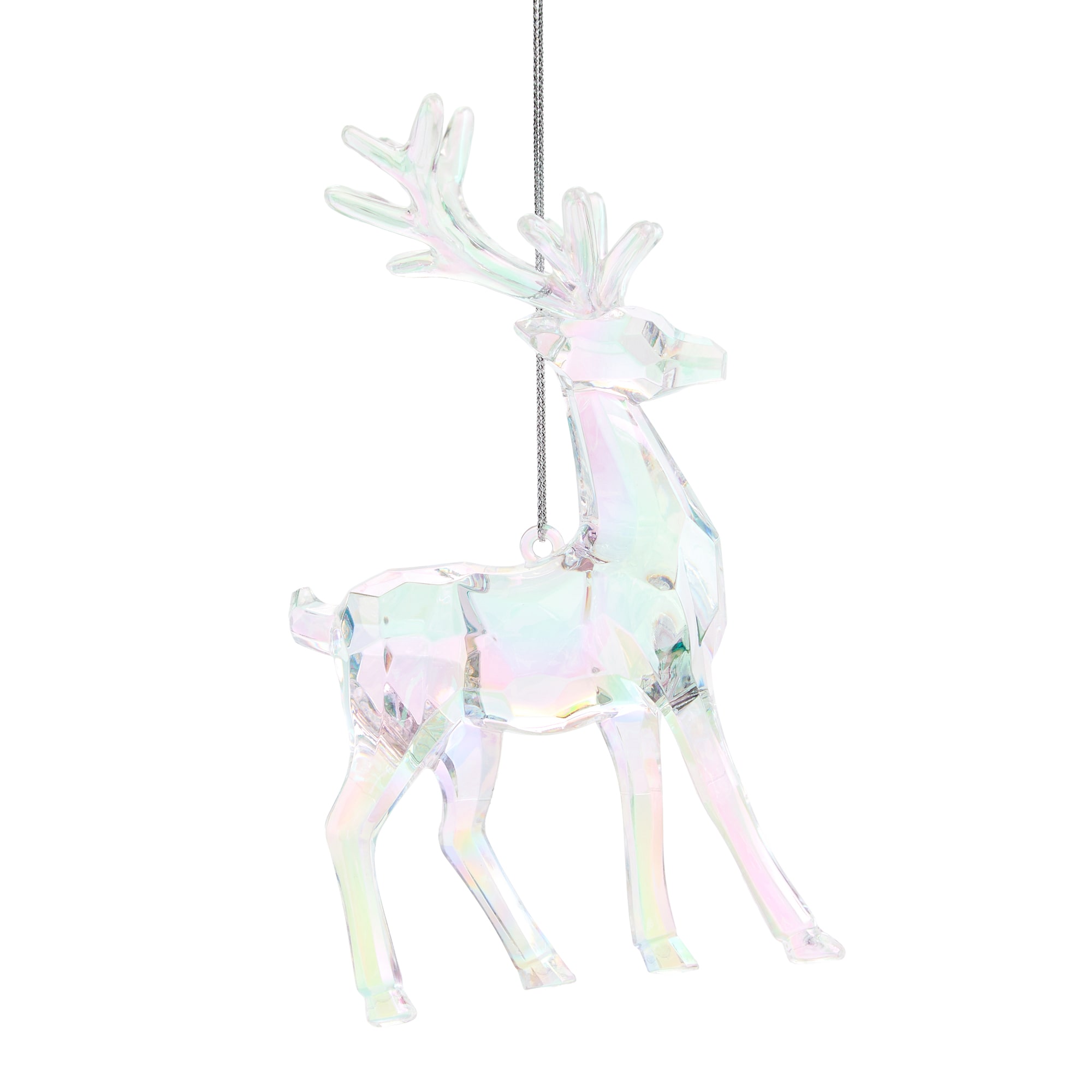 North Pole Trading Co. Iridescent Reindeer Christmas Ornament