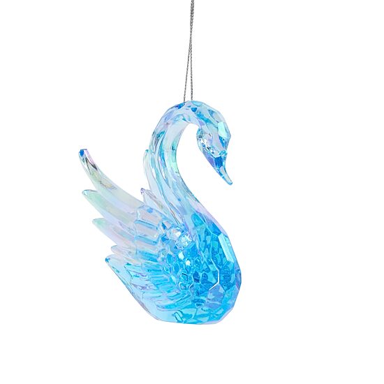 North Pole Trading Co. Blue Swan Christmas Ornament