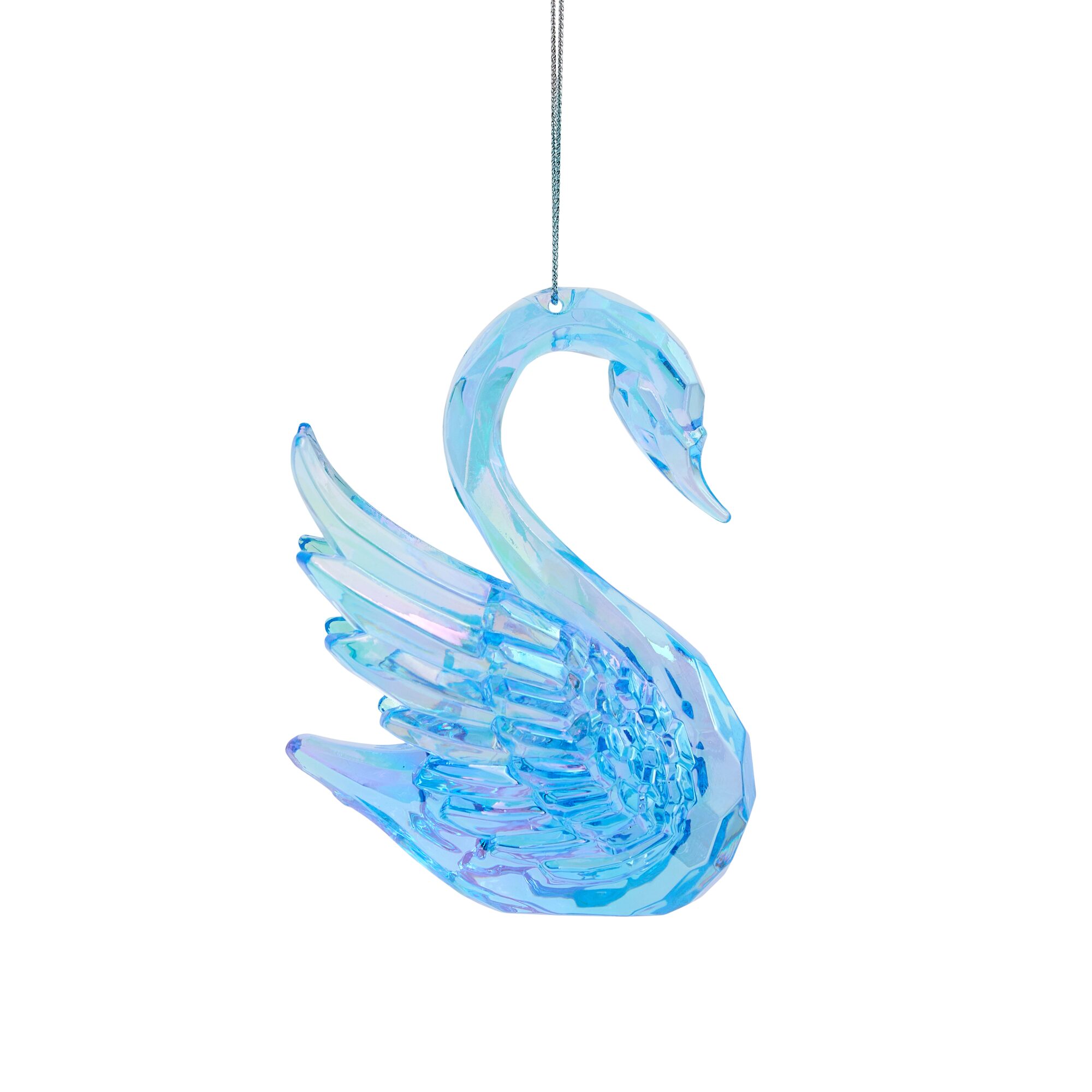 North Pole Trading Co. Blue Swan Christmas Ornament