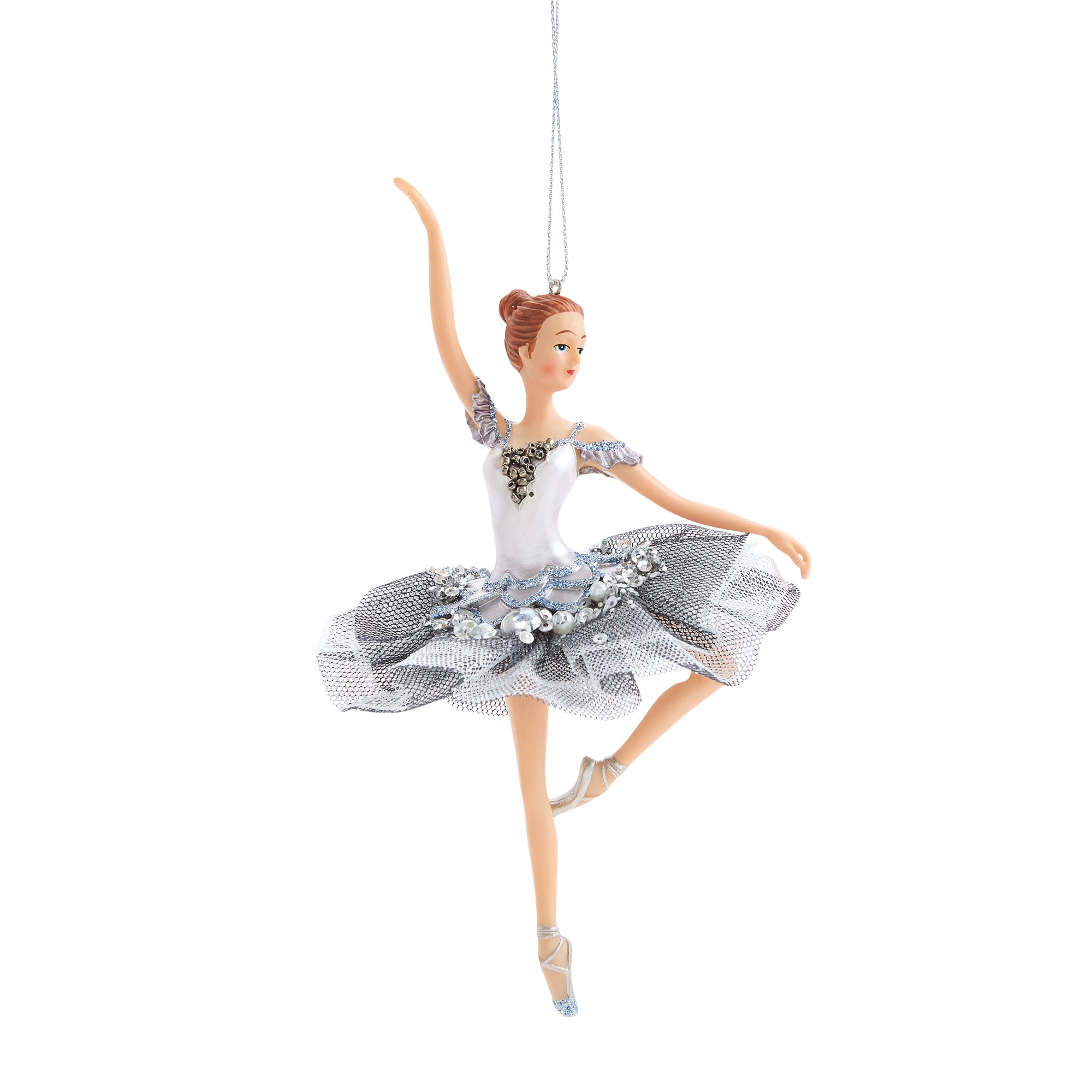 North Pole Trading Co. Polyresin Blue Ballerina 2a Christmas Ornament